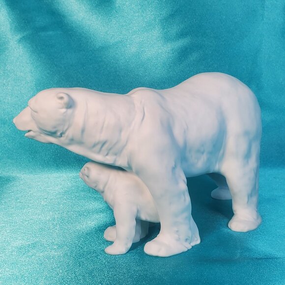 Kaiser Porcelain Polar Bear Family Figurine – Mother & 2 Cubs Vintage W. Germany - Picture 6 of 13